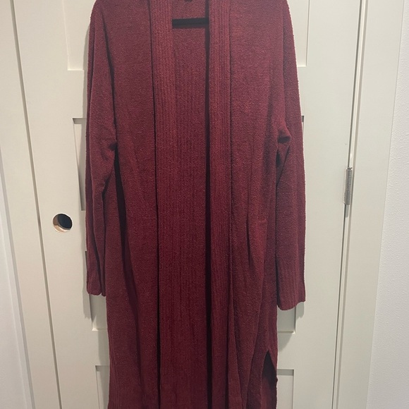 Barefoot Dreams Maroon Long Cardigan with pockets - Picture 1 of 10